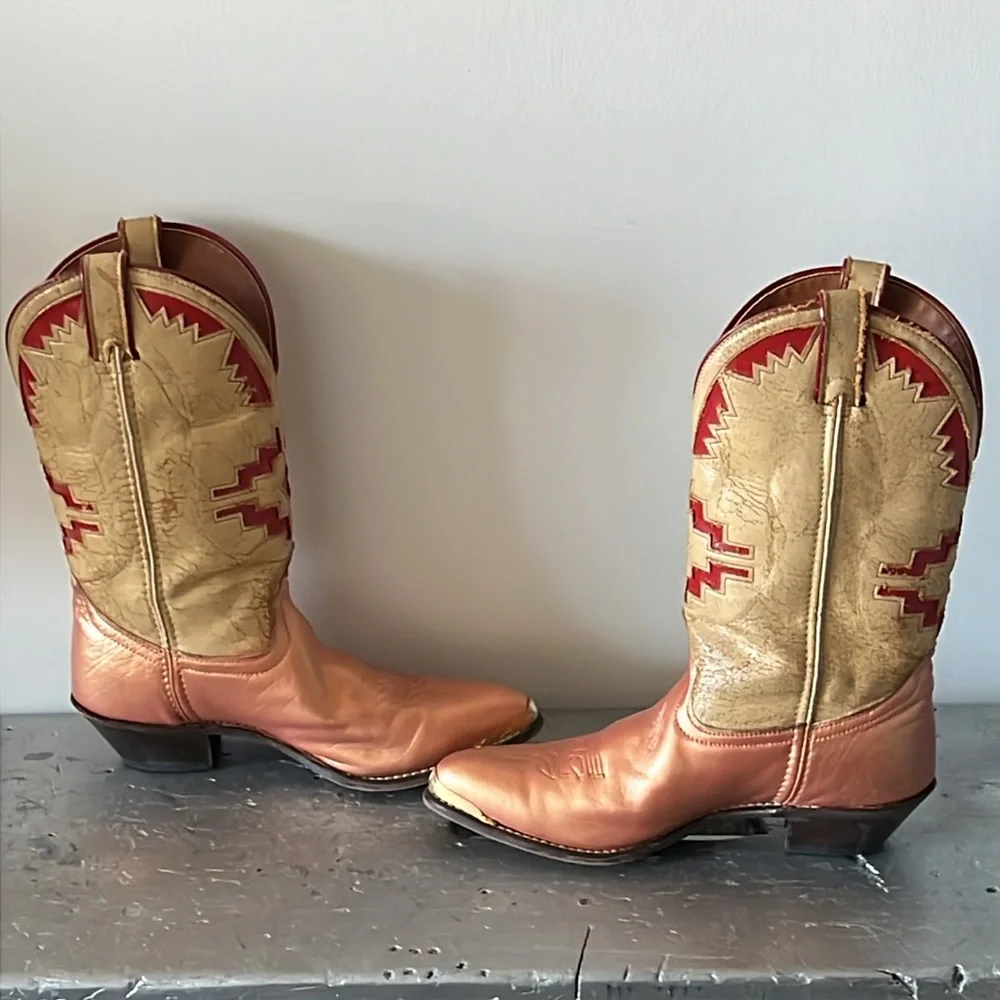 Vintage Cowboy Boots- Aztec Navajo Southwest - Picture 9 of 17